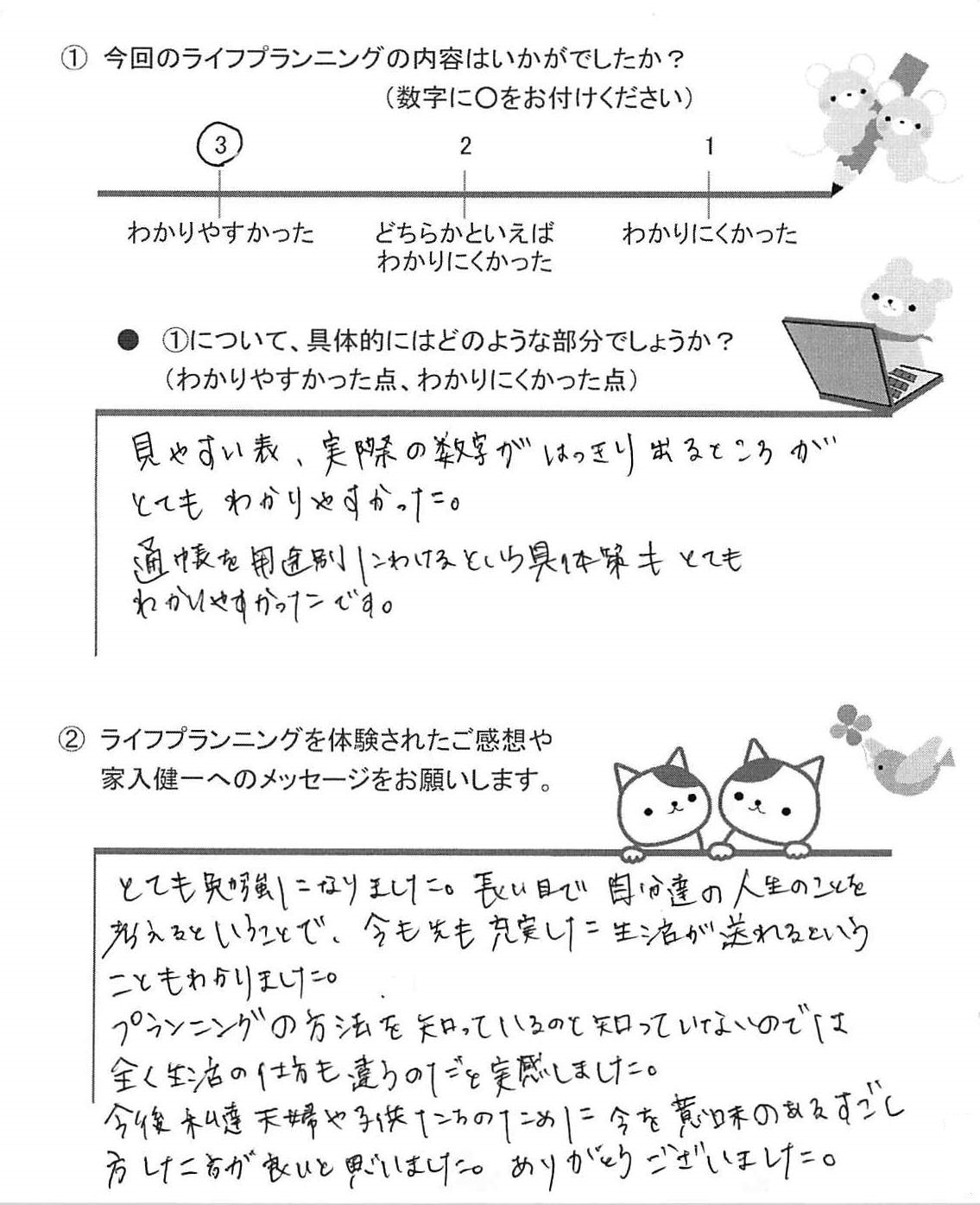 Life Plan COMPASSを利用したお客様の手書きアンケート
