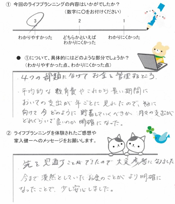 Life Plan COMPASSを利用したお客様の手書きアンケート
